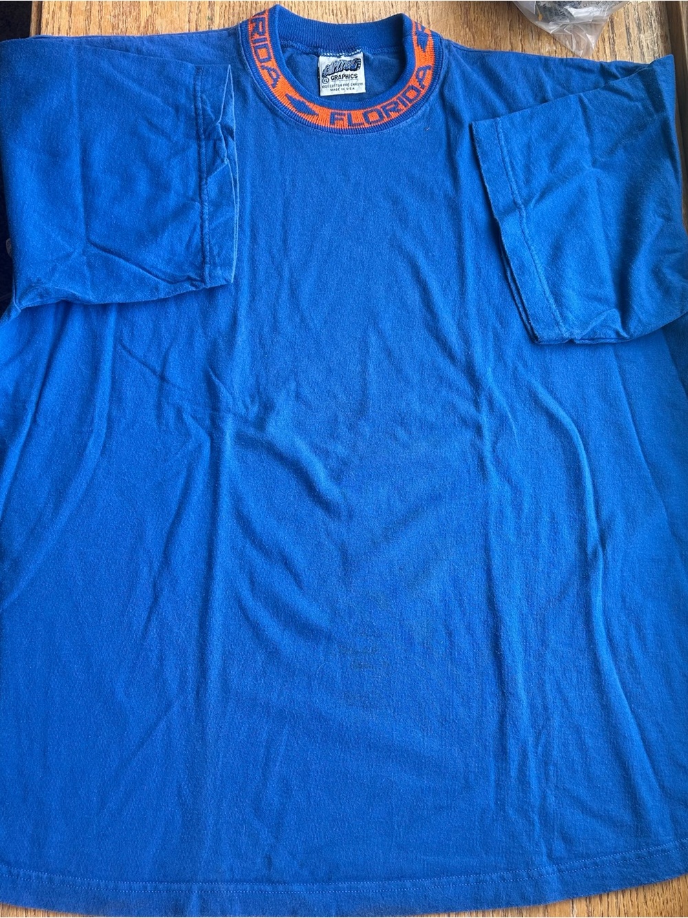 Vintage Florida Gators Crewneck Short Sleeve Shirt XL Knit Collar BlueOrange USA